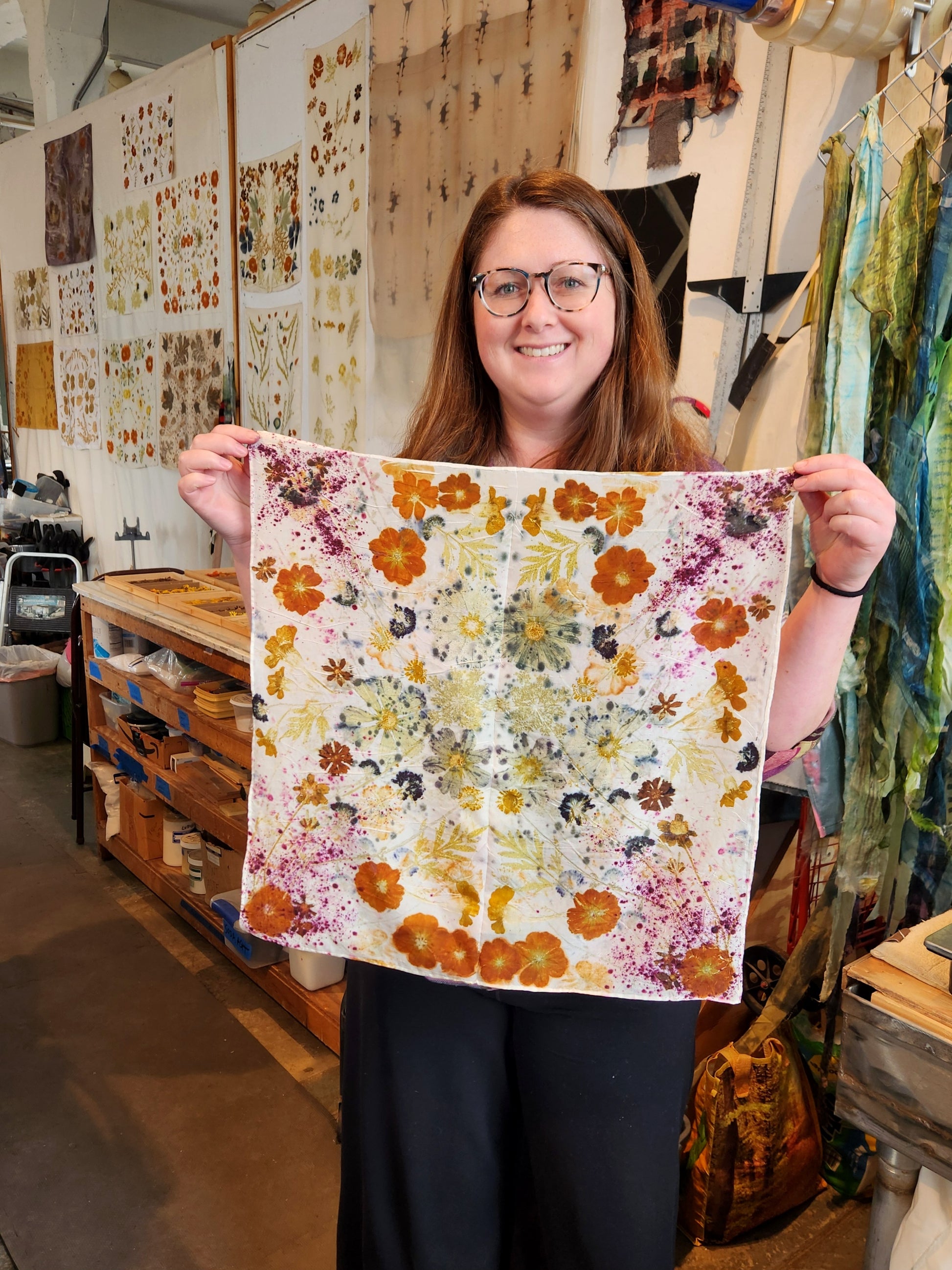 Eco printing and Woggle workshop with Alloy Atelier, featuring natural dyeing techniques and handcrafted fabric accessories.