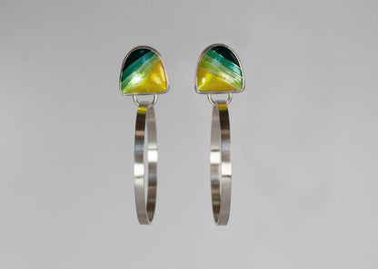 Yellow stripe gradient Loopy Hoops earrings by Echo Metals featuring a sleek, modern hoop design.