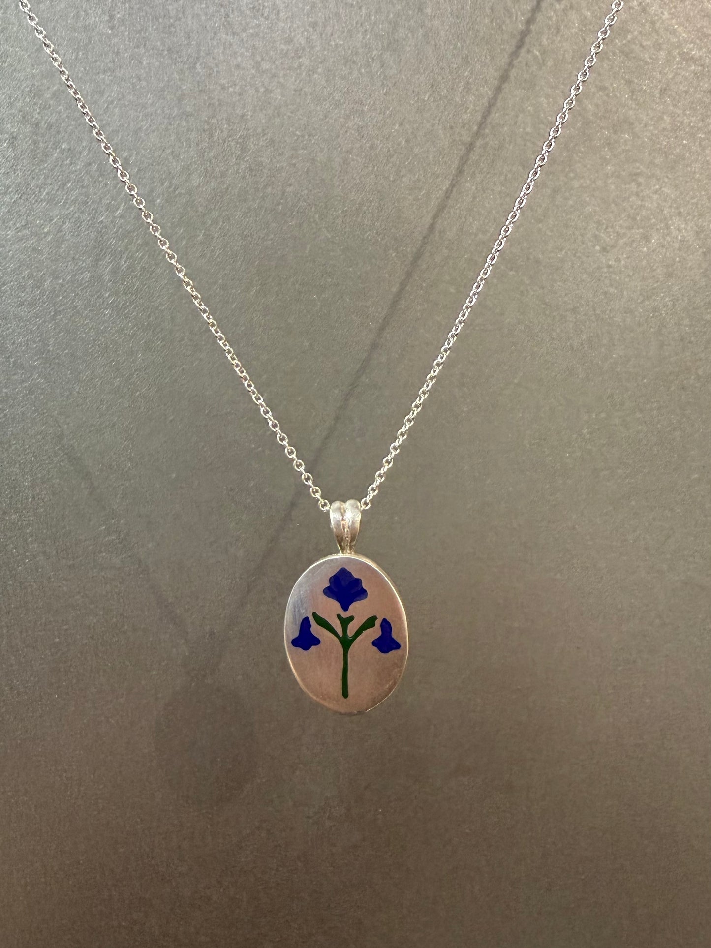 Painted House Lily Pendant Necklace by Ellyse Bendillo featuring a colorful floral lily design on a delicate chain
