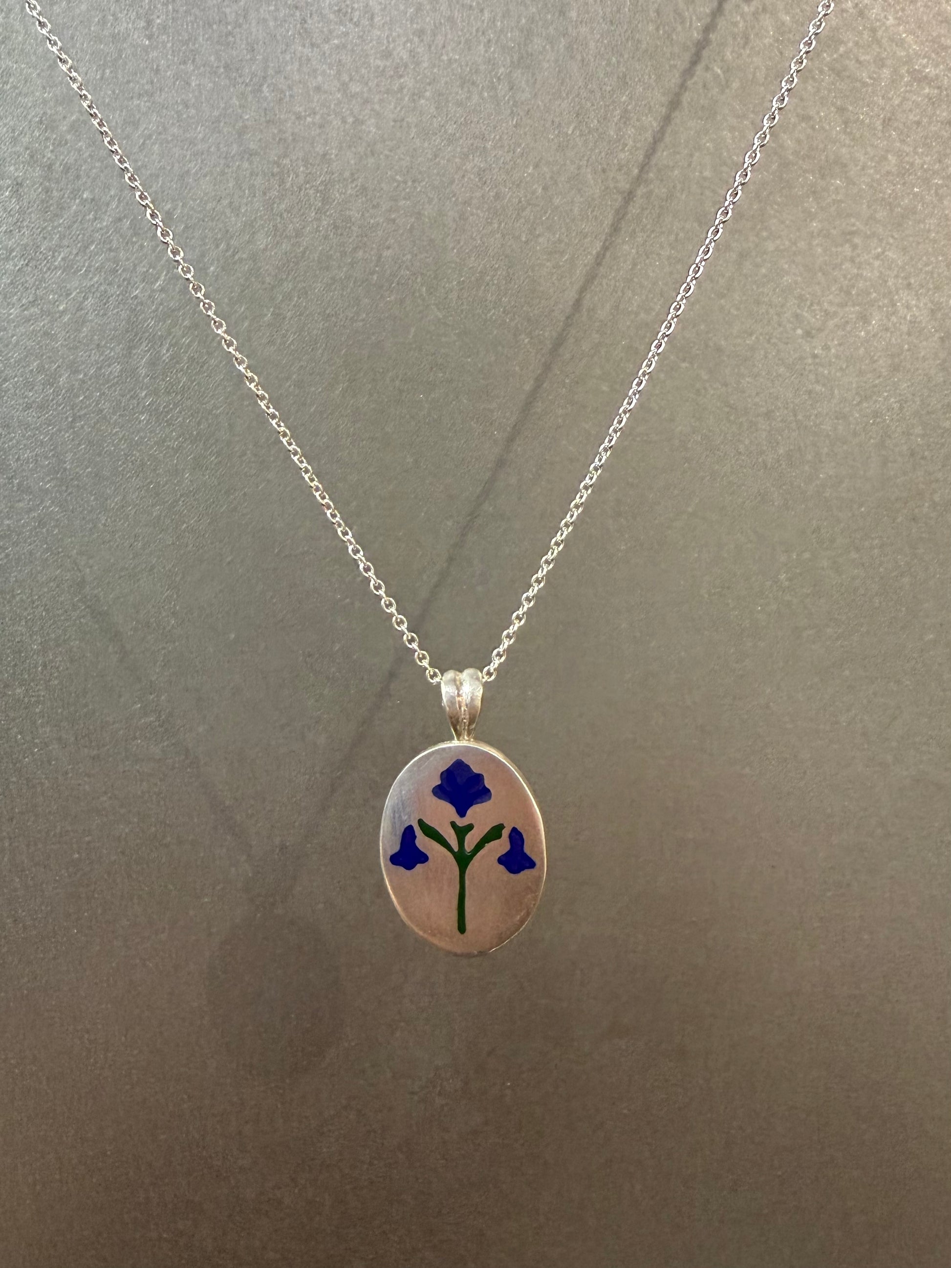 Painted House Lily Pendant Necklace by Ellyse Bendillo featuring a colorful floral lily design on a delicate chain