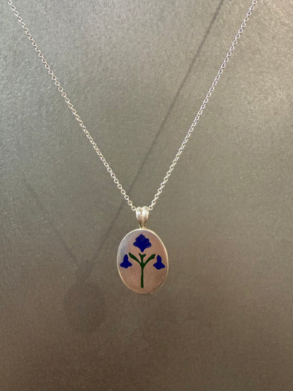 Painted House Lily Pendant Necklace by Ellyse Bendillo featuring a colorful floral lily design on a delicate chain