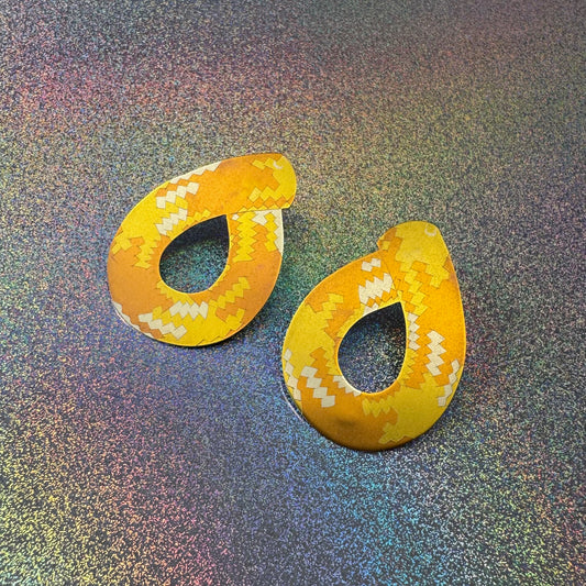 Small Mallory Weston Loop Stud Earrings featuring sleek, minimalist gold loops perfect for everyday wear.